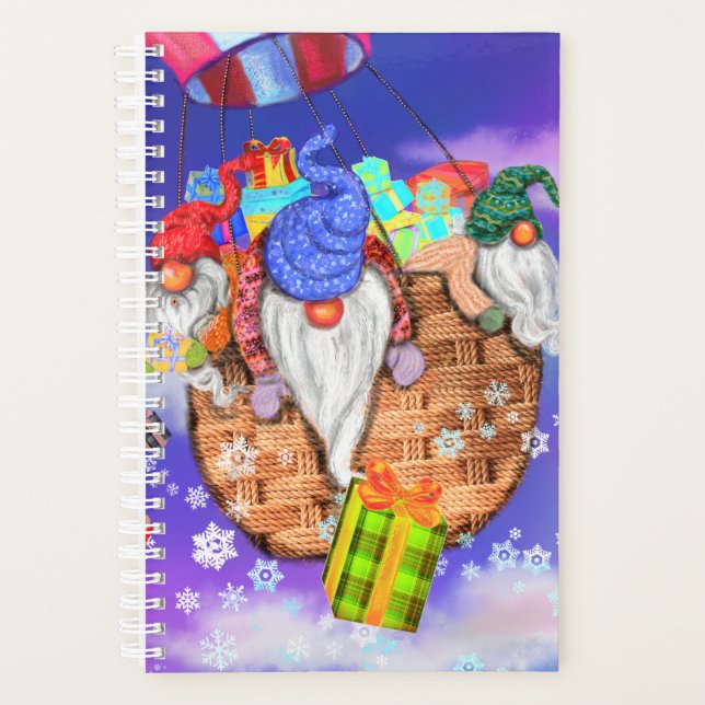 Agenda Gnomes navidades vuelan en globo y dan regalos (Anverso)