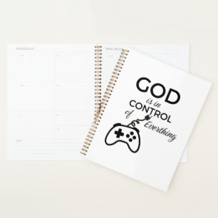 Agenda  God Is In Control Christian Spiral Notebook - Fai