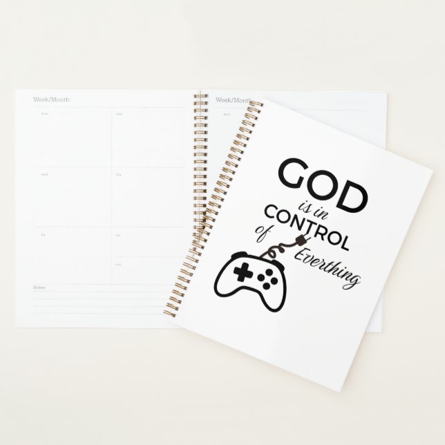 Agenda  God Is In Control Christian Spiral Notebook - Fai (Demostración)