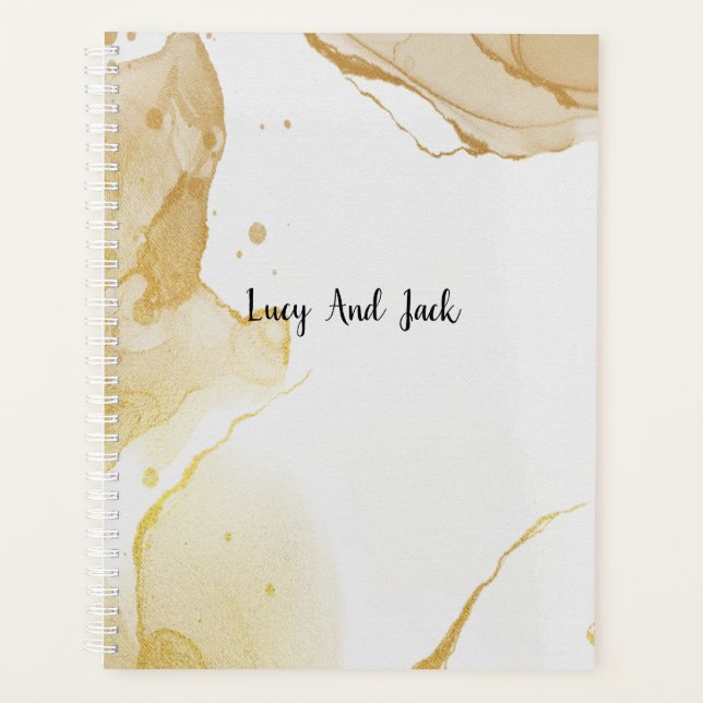 Agenda Gold acuarela moderna (Anverso)
