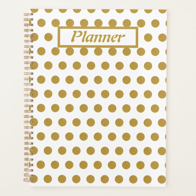 Agenda Gold and white Polka dots  (Anverso)