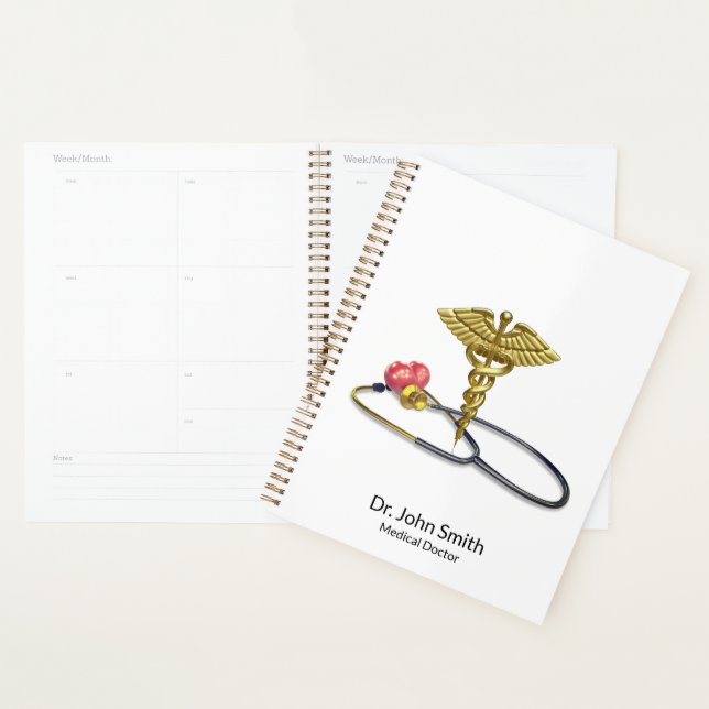 Agenda Gold Caduceus & Medical Stethoscope with Heart (Demostración)
