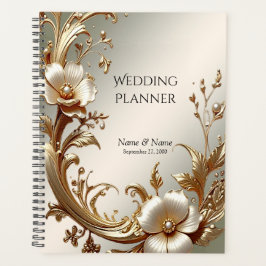 Agenda Gold Floral Planner