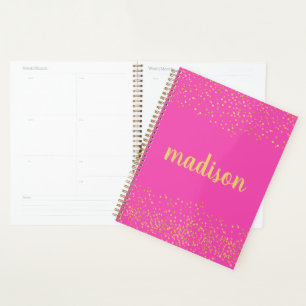 Agenda Gold Glam Purpurina Confetti Rosa caliente perso