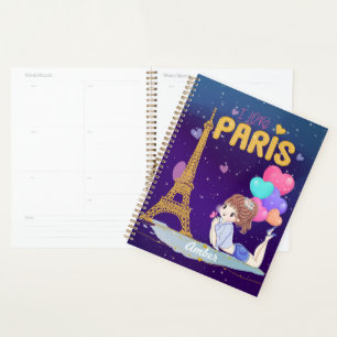 Agenda Gold I Love Paris Eiffel Tower         