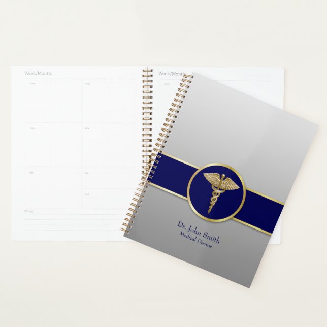 Agenda Gold Medical Caduceus Blue Professional (Demostración)