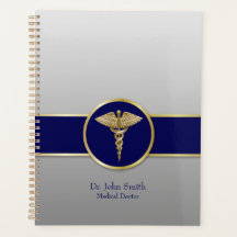 Gold Medical Caduceus Blue Professional