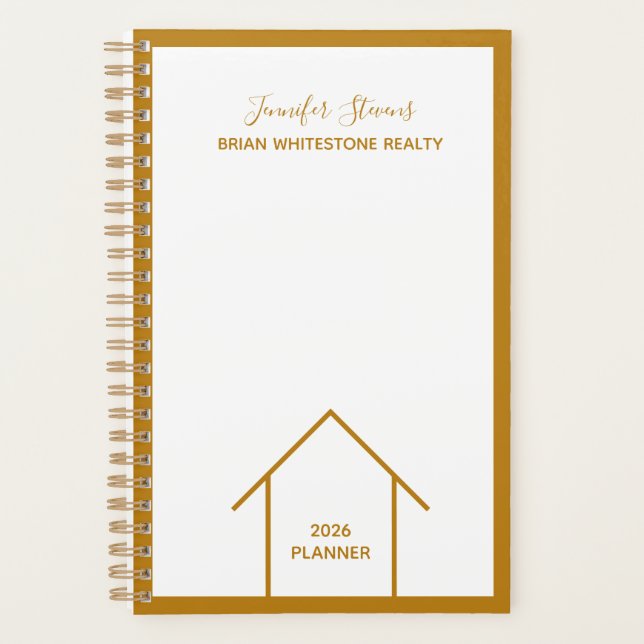 Agenda Gold Real Estate Company Personalized Realtor 2026 (Anverso)