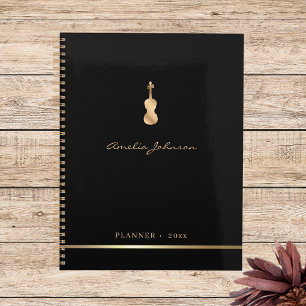 Agenda Gold Violin Elegant Music 2026 Yearly Planner