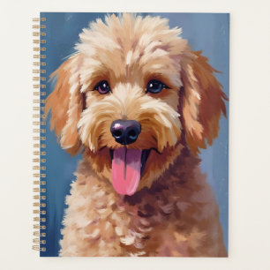Agenda Golden Doodle   Pintura Acuarela de Perro Mascota