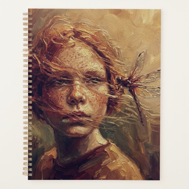 Agenda Golden Dragonfly Whisper – Warm Impressionist Oil  (Anverso)