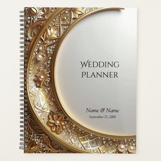 Agenda Golden Ornate Frame Planner (Anverso)