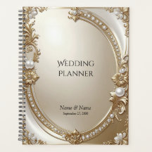 Golden Ornate Frame with Pearls Planner