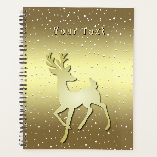 Agenda Golden Reindeer Snowy Holiday Planner (Anverso)