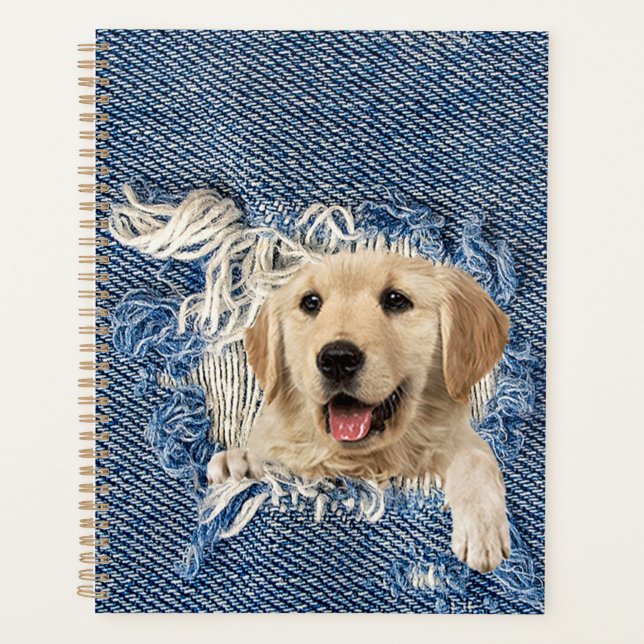 Agenda Golden Retriever en Blue Jean Hole (Anverso)