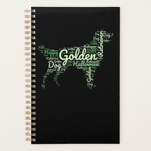 Agenda Golden Retriever Halloween Typography (Anverso)