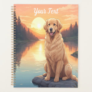 Agenda Golden Retriever junto al lago