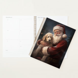Agenda Goldendoodle Con Santa Claus Navideño Festivo