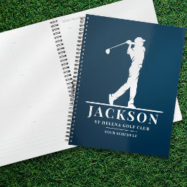 Agenda Golf Monograma personalizado Navy Blue
