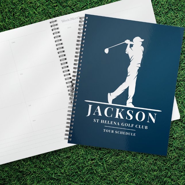 Agenda Golf Monograma personalizado Navy Blue (Subido por el creador)