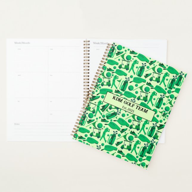 Agenda Golf Silhouette Pattern Classic Branding buisness  (Demostración)