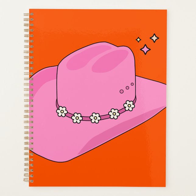 Agenda Gorra De Vaquero Naranja Y Rosa (Anverso)
