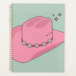Agenda Gorra De Vaquero Preppy Rosa Y Verde<br><div class="desc">Gorra De Vaquero - Rosa Y Verde - Ilustracion Moderno Y Colorido Preppy Cowboy Gorra.</div>