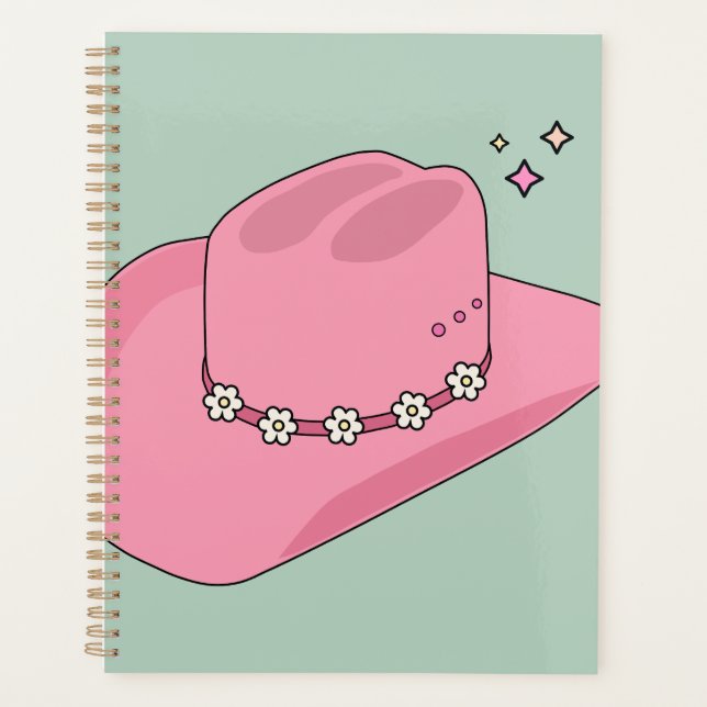 Agenda Gorra De Vaquero Preppy Rosa Y Verde (Anverso)