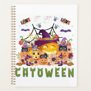 Agenda Gorra morado divertido Catoween, calabaza Naranja