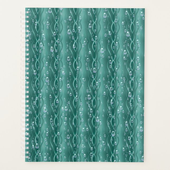 Agenda Gotas de lluvia Metalizado verdes (Anverso)