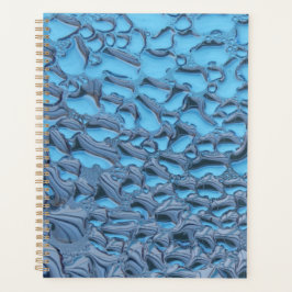 Agenda Gotas de lluvia suaves en vidrio azul