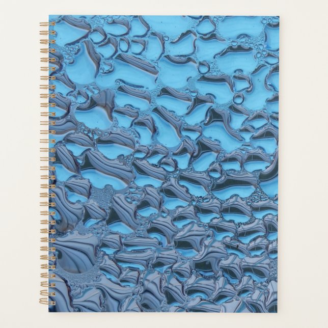 Agenda Gotas de lluvia suaves en vidrio azul (Anverso)