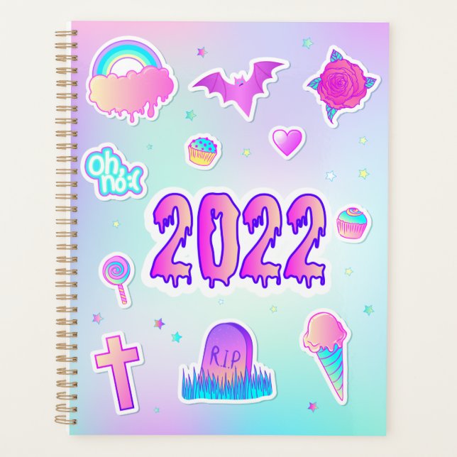 Agenda Gótico Kawaii Cute Pastel 2022 (Anverso)
