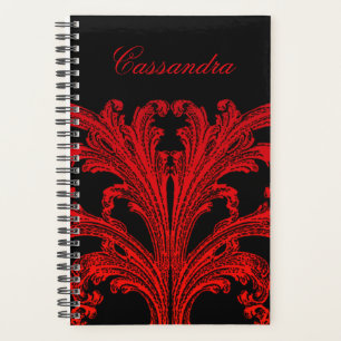 Agenda Gótico romántico vintage en rojo sanguíneo persona