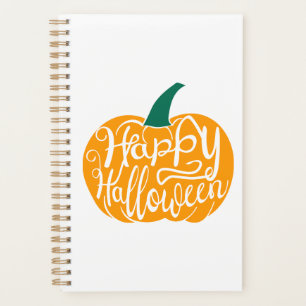 Agenda Grabación feliz de Halloween con calabaza tallada