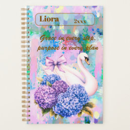 Agenda Grace in Every Step" - Personalizado de cisne Insp