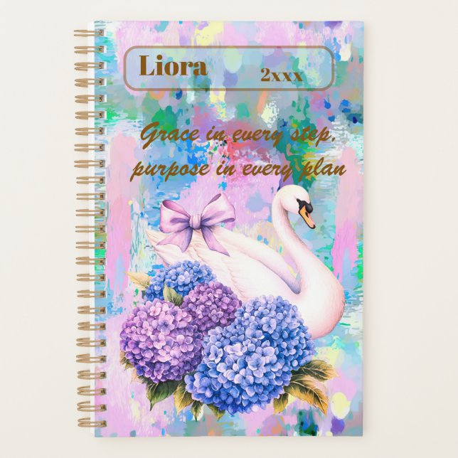 Agenda Grace in Every Step" - Personalizado de cisne Insp (Anverso)