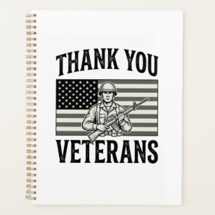 Agenda Gracias Veteranos Camiseta Soldado Bandera Vintage
