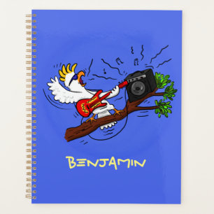 Agenda Graciosa cacatúa tocando el personalizado de guita