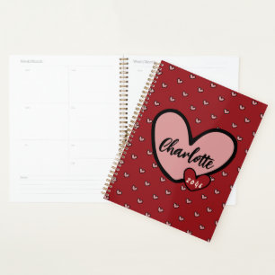 Agenda Gracioso Estilista Patrón de corazón dulce Regalos
