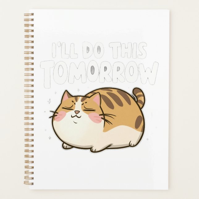 Agenda Gracioso gato perezoso - Haré esto mañana (Anverso)