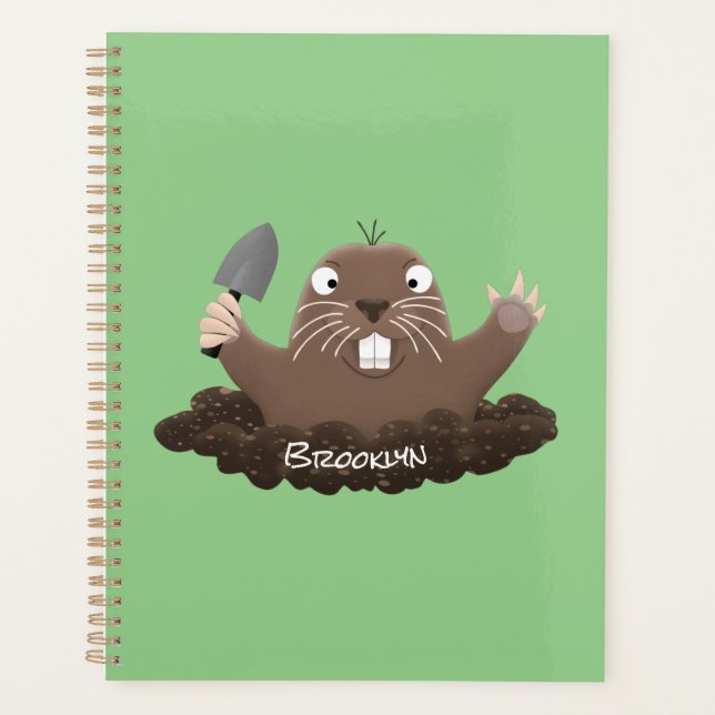 Agenda Gracioso gopher digging personalizado ilustracion (Anverso)