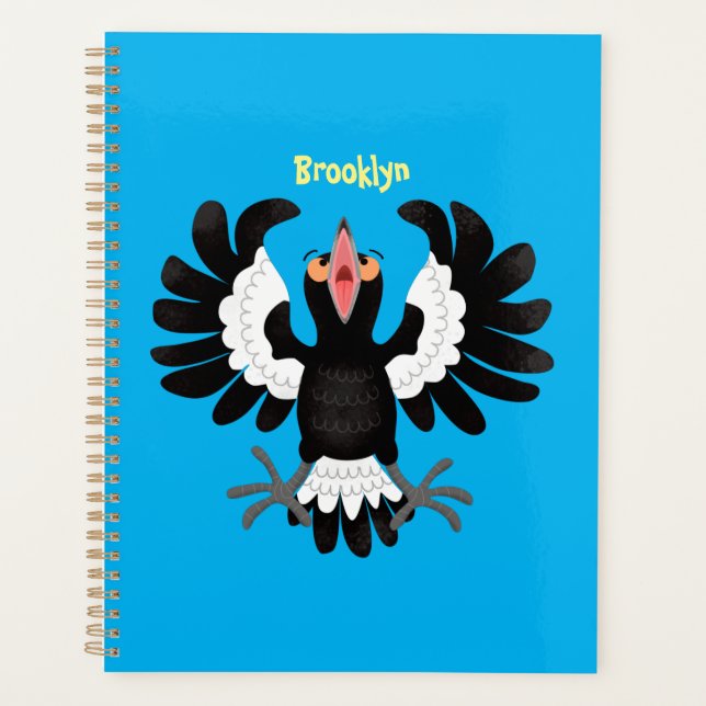 Agenda Gracioso ilustracion de personalizado magpie austr (Anverso)