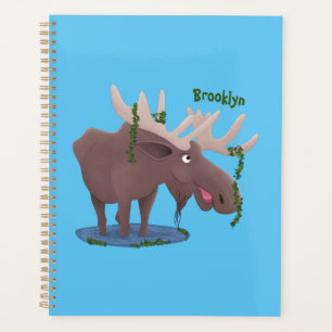 Agenda Gracioso ilustracion personalizado de alce feliz