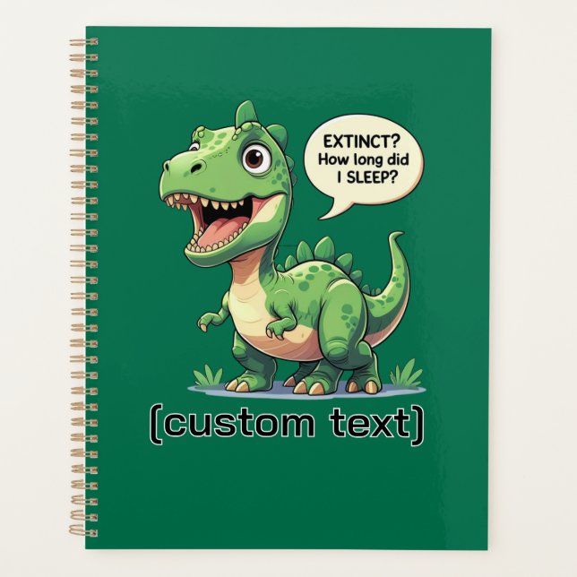 Agenda Gracioso Personalizado de Dinosaurios Sleepy Texto (Anverso)