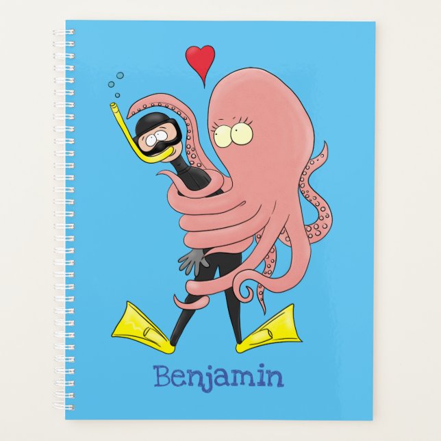 Agenda Gracioso pulpo abrazos buceo humor personalizado (Anverso)