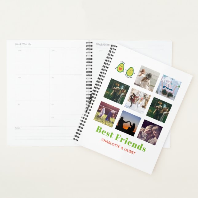 Agenda Gracioso regalo de COLLAGE DE FOTOS BFF Personaliz (Demostración)