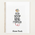 Agenda Gracioso regalo personalizado de la escuela de art<br><div class="desc">¡Este divertido diseño de "Eat Sleep Art Repeat" es perfecto para estudiantes de todas las notas! Se puede personalizar con el nombre de tu hijo. Ideal para regresar al regalo de la escuela,  regalo de cumpleaños del niño y otros regalos de vacaciones.</div>