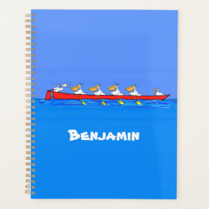 Agenda Graciosos pelícanos remando ilustracion personaliz