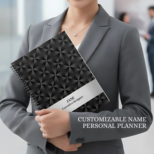 Agenda Gradiente 3D moderno Patrón geométrico de diamante (Subido por el creador)